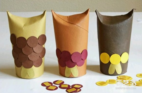 幼兒貓頭鷹的制作方法 用衛(wèi)生紙卷筒或紙巾筒做 -  rpnrmr.com