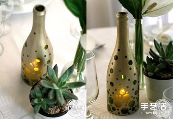 啤酒瓶廢物利用DIY手工制作精美燭臺的方法 -  rpnrmr.com