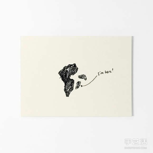 簡單的明信片上手繪插圖 用咖啡漬來完美收尾 -  rpnrmr.com