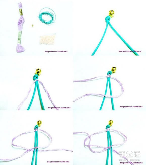 簡單小巧手鏈的編法圖解 帶鈴鐺手鏈DIY教程 -  rpnrmr.com