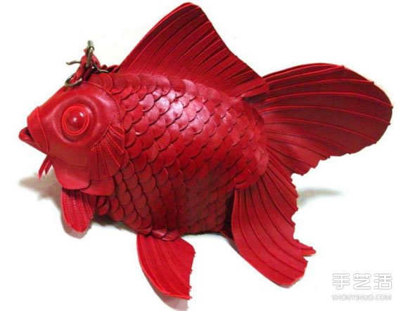 光滑皮革純手工打造的單肩背金魚包包 -  rpnrmr.com