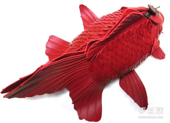 光滑皮革純手工打造的單肩背金魚包包 -  rpnrmr.com