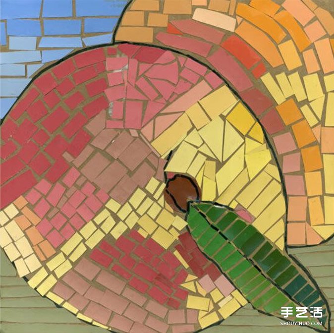 幼兒簡單手工拼貼畫作品圖片 漂亮馬賽克風格 -  rpnrmr.com