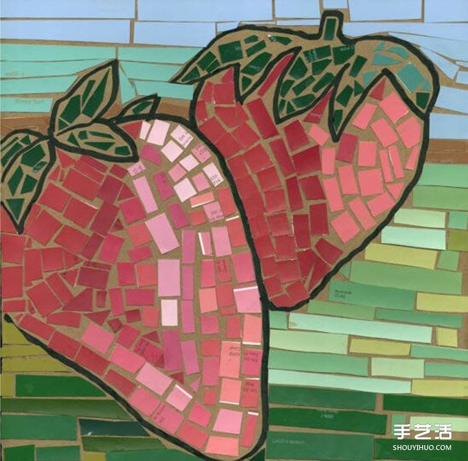 幼兒簡單手工拼貼畫作品圖片 漂亮馬賽克風格 -  rpnrmr.com