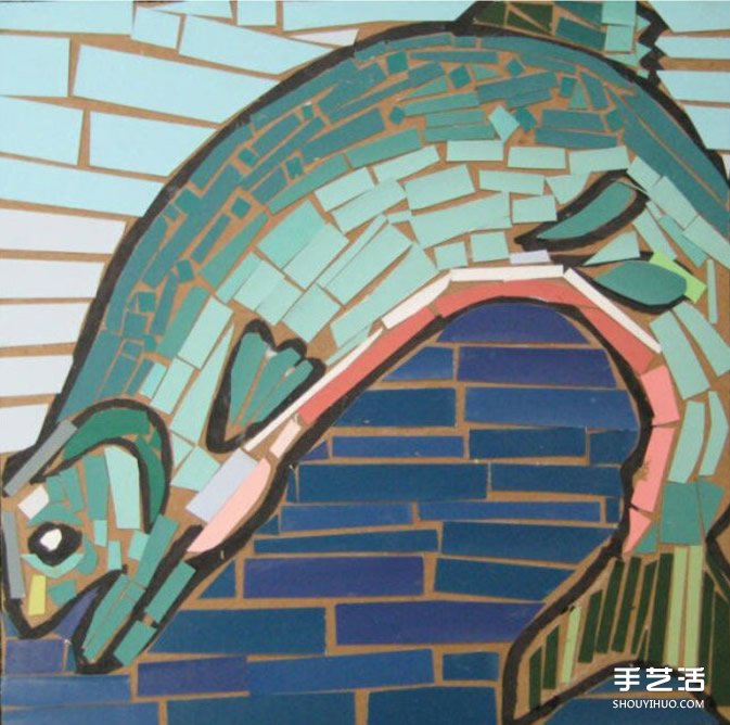 幼兒簡單手工拼貼畫作品圖片 漂亮馬賽克風格 -  rpnrmr.com
