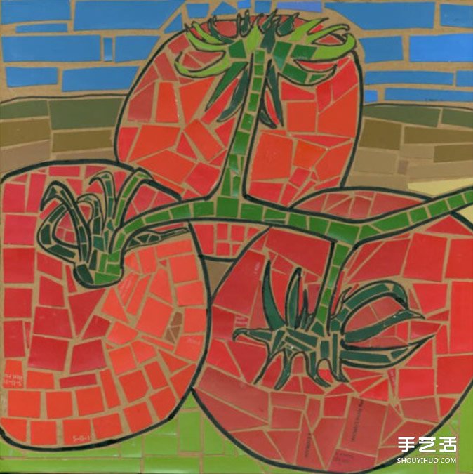 幼兒簡單手工拼貼畫作品圖片 漂亮馬賽克風格 -  rpnrmr.com
