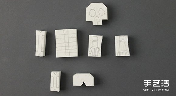 可以任意組合的骷髏小人橡皮章DIY圖解教程 -  rpnrmr.com