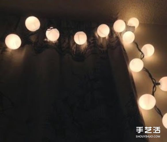 破掉的乒乓球廢物利用DIY制作節(jié)日裝飾燈帶 -  rpnrmr.com