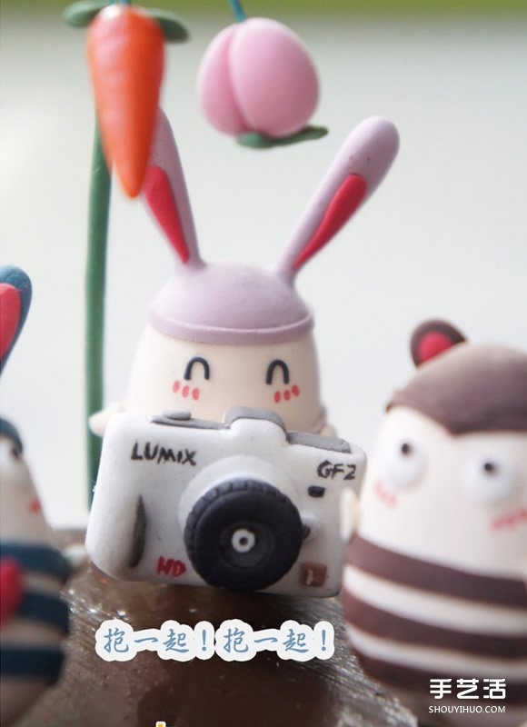 越獄兔軟陶DIY作品 可愛手工粘土兔子圖片 -  rpnrmr.com