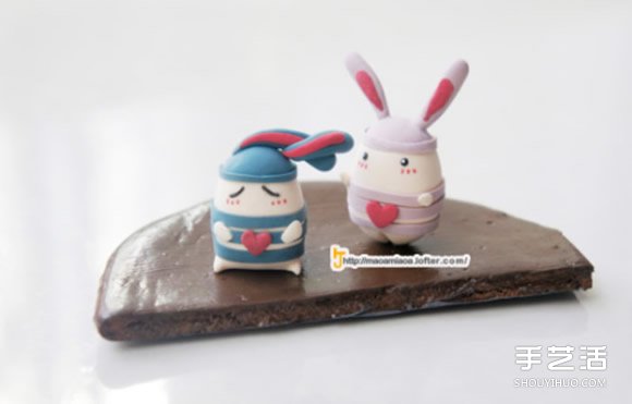越獄兔軟陶DIY作品 可愛手工粘土兔子圖片 -  rpnrmr.com