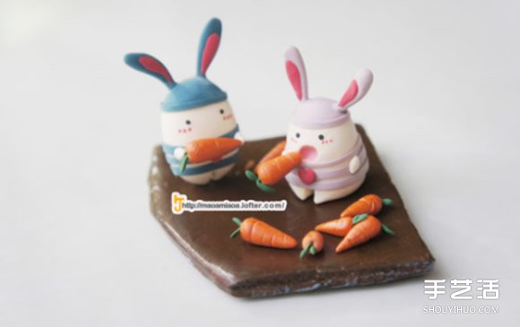 越獄兔軟陶DIY作品 可愛手工粘土兔子圖片 -  rpnrmr.com