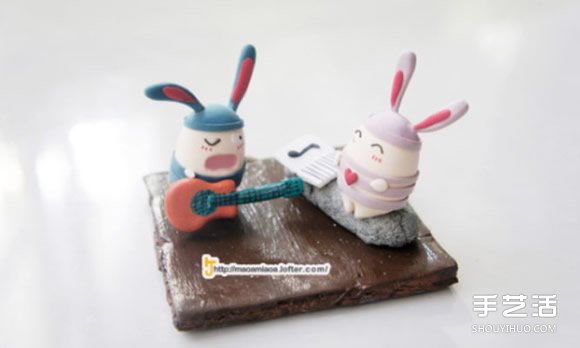 越獄兔軟陶DIY作品 可愛手工粘土兔子圖片 -  rpnrmr.com