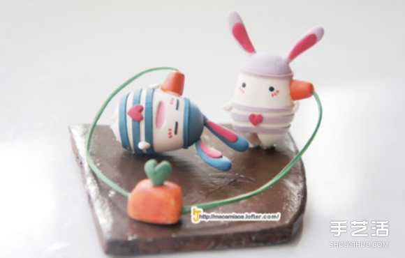 越獄兔軟陶DIY作品 可愛手工粘土兔子圖片 -  rpnrmr.com