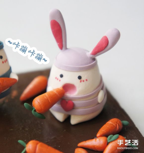 越獄兔軟陶DIY作品 可愛手工粘土兔子圖片 -  rpnrmr.com