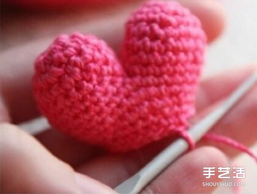 鉤針愛心圖解教程 立體愛心鉤針制作步驟圖 -  rpnrmr.com