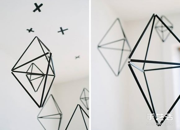 吸管掛飾手工DIY 立方體掛飾用吸管制作 -  rpnrmr.com