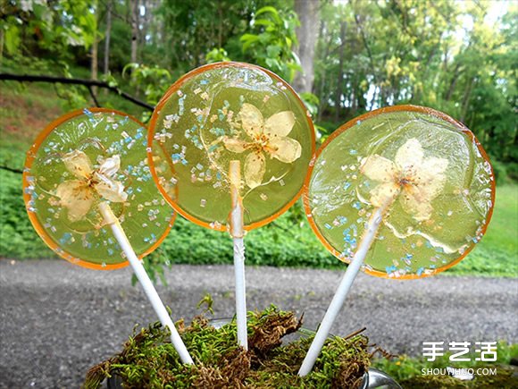 把花瓣藏進(jìn)棒棒糖里 賞心悅目的花朵甜點(diǎn)DIY -  rpnrmr.com