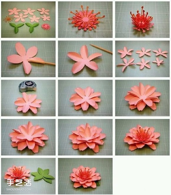 8種美麗紙花的制作過程 立體紙花的做法圖解 -  rpnrmr.com