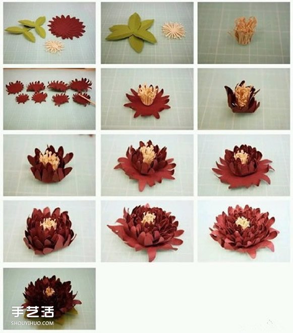 8種美麗紙花的制作過程 立體紙花的做法圖解 -  rpnrmr.com