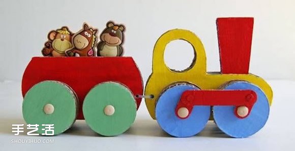 硬紙板手工制作火車模型的方法圖解教程 -  rpnrmr.com