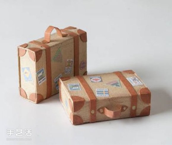 利用牛皮紙和火柴盒DIY制作迷你行李箱模型 -  rpnrmr.com