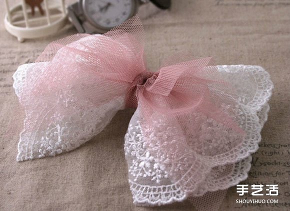 百搭蕾絲蝴蝶結發(fā)卡手工DIY制作圖解教程 -  rpnrmr.com
