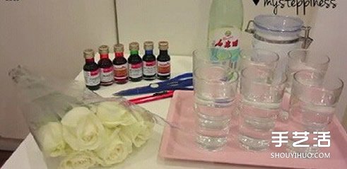 利用虹吸原理DIY制作彩虹玫瑰花的方法教程 -  rpnrmr.com