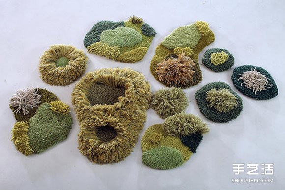 利用綠色毛線織成的自然系地毯 看起來超舒服 -  rpnrmr.com