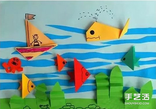 幼兒折紙海底世界的方法 海底世界的折法圖解 -  rpnrmr.com