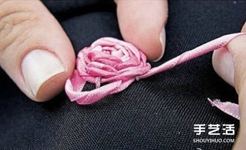 基礎(chǔ)絲帶繡教程：五角玫瑰絲帶繡針法圖解 -  rpnrmr.com