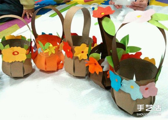 幼兒小花籃折紙的折法 小花籃的制作過(guò)程圖解 -  rpnrmr.com