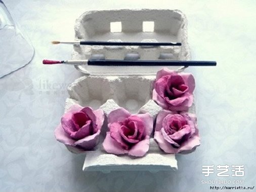 蛋托玫瑰花裝飾手工制作 即使婚禮上都可以用 -  rpnrmr.com