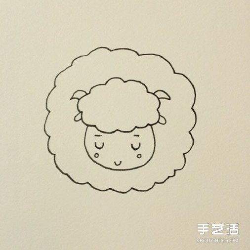 睡覺的小綿羊簡筆畫的畫法教程 包括上色步驟 -  rpnrmr.com