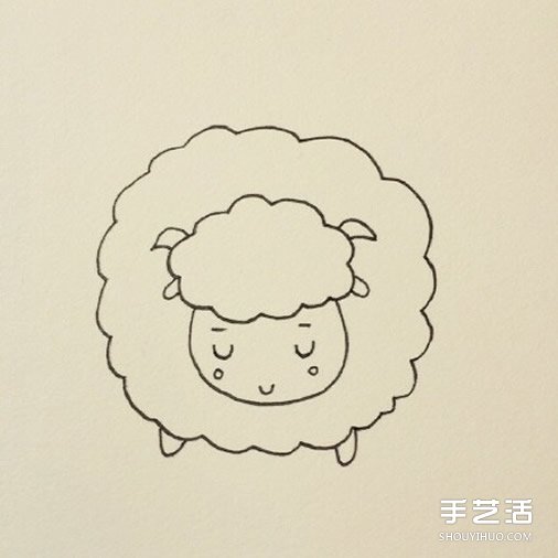 睡覺的小綿羊簡筆畫的畫法教程 包括上色步驟 -  rpnrmr.com