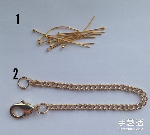 華麗串珠手鏈搭配金屬鏈DIY方法圖解教程 -  rpnrmr.com