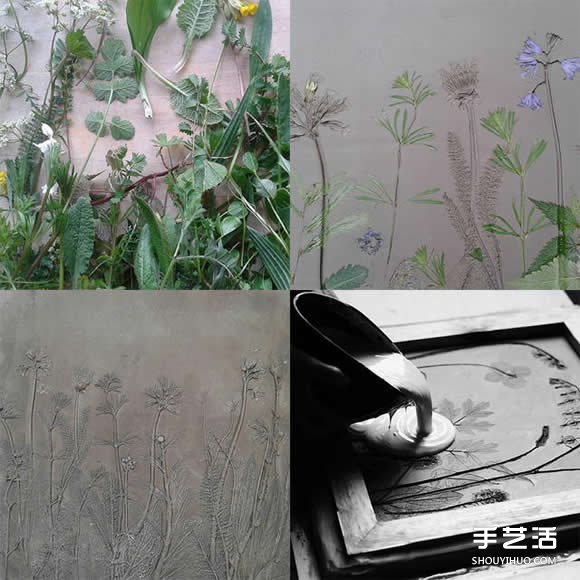 將花草和蔬菜放入陶土 制作出植物化石瓷磚 -  rpnrmr.com
