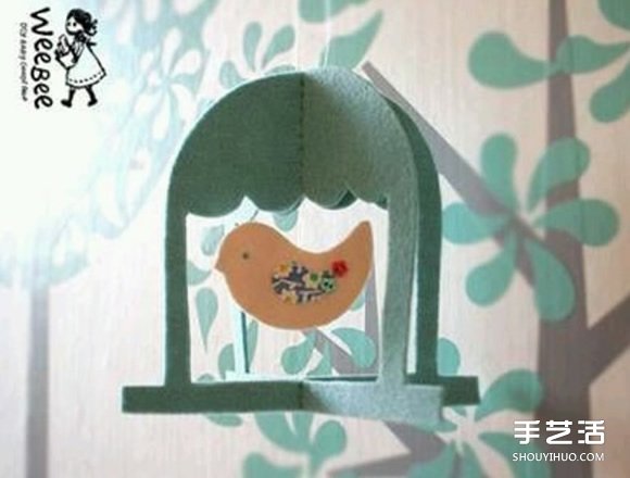 不織布鳥籠制作圖解 手工布藝?guó)B籠掛飾DIY教程 -  rpnrmr.com