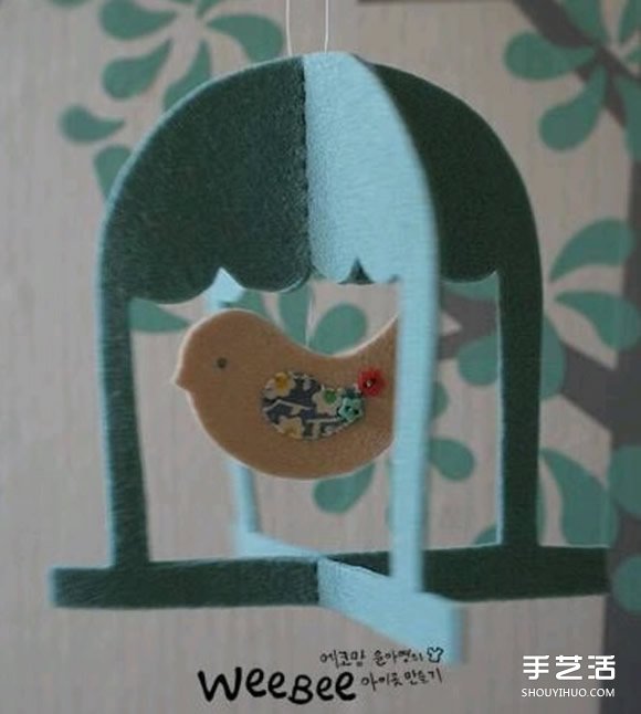 不織布鳥籠制作圖解 手工布藝?guó)B籠掛飾DIY教程 -  rpnrmr.com