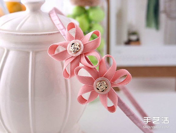 可愛緞帶花手工制作 裝飾到發(fā)箍很適合小女生 -  rpnrmr.com