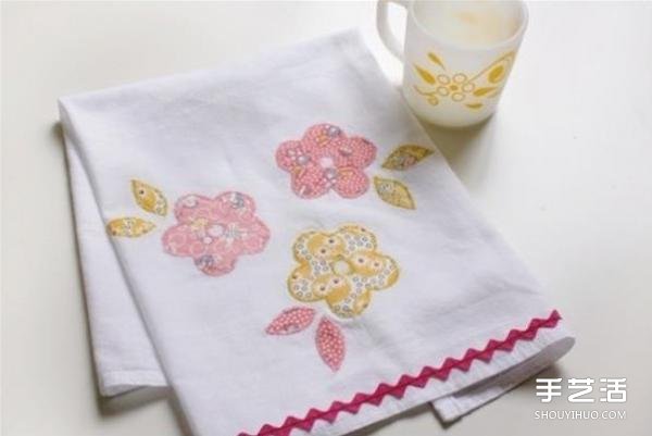 如何制作布藝貼花餐巾 花朵圖案餐巾的做法教程 -  rpnrmr.com