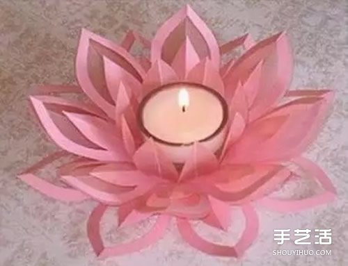 蓮花燭臺的制作方法 剪紙制作蓮花燭臺圖解 -  rpnrmr.com