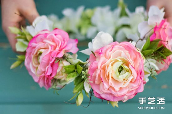 新娘鮮花花環(huán)制作方法 鮮花頭飾花環(huán)DIY教程 -  rpnrmr.com