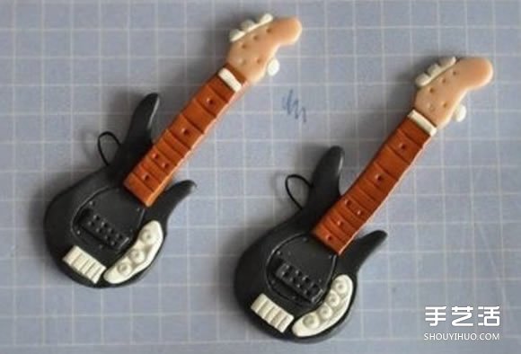 超輕粘土DIY制作迷你吉他的教程 可以當掛件 -  rpnrmr.com
