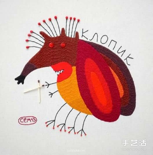 一組細(xì)膩的手工刺繡作品 讓動(dòng)物變得美麗多彩 -  rpnrmr.com