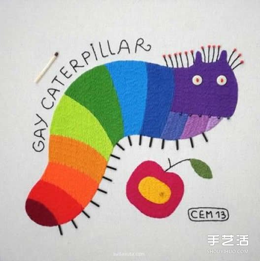 一組細(xì)膩的手工刺繡作品 讓動(dòng)物變得美麗多彩 -  rpnrmr.com