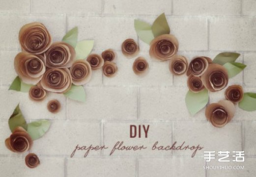 牛皮紙剪紙制作玫瑰花的教程 可作為漂亮墻飾 -  rpnrmr.com