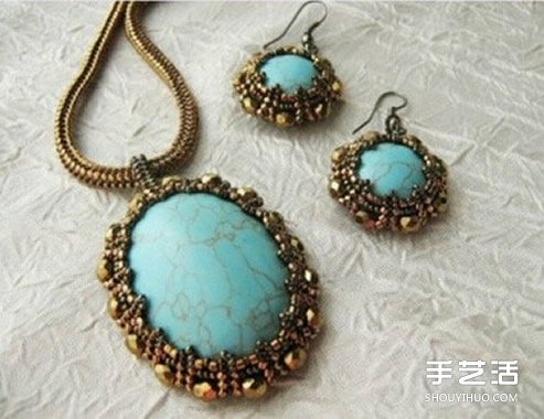 古典復古味道的串珠項鏈墜子和耳環(huán)DIY制作 -  rpnrmr.com
