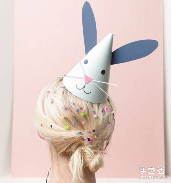 幼兒兔子帽制作方法 生日派對(duì)帽怎么做教程 -  rpnrmr.com