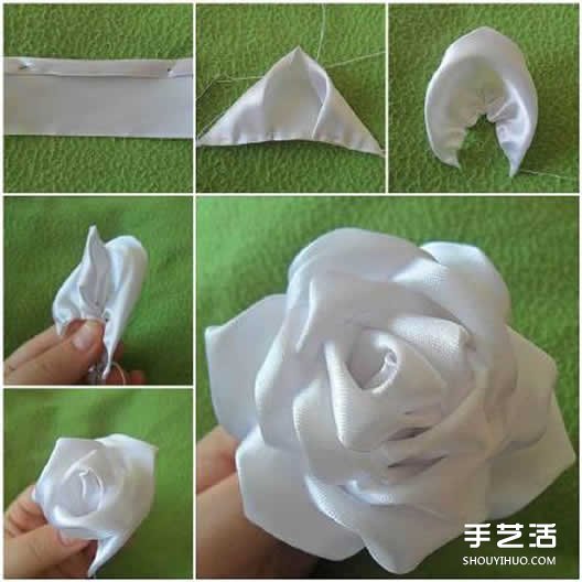 絲帶玫瑰花的折法圖解 寬絲帶玫瑰花的做法 -  rpnrmr.com
