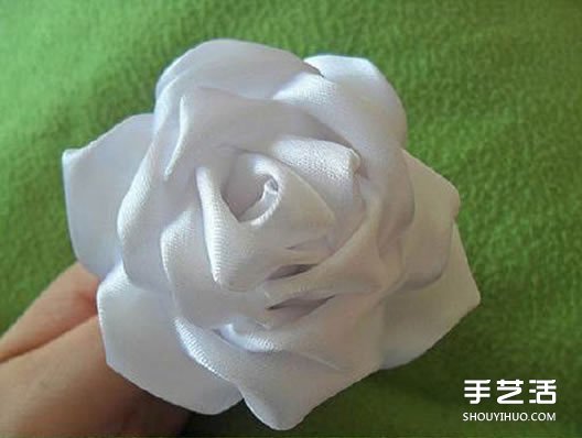絲帶玫瑰花的折法圖解 寬絲帶玫瑰花的做法 -  rpnrmr.com